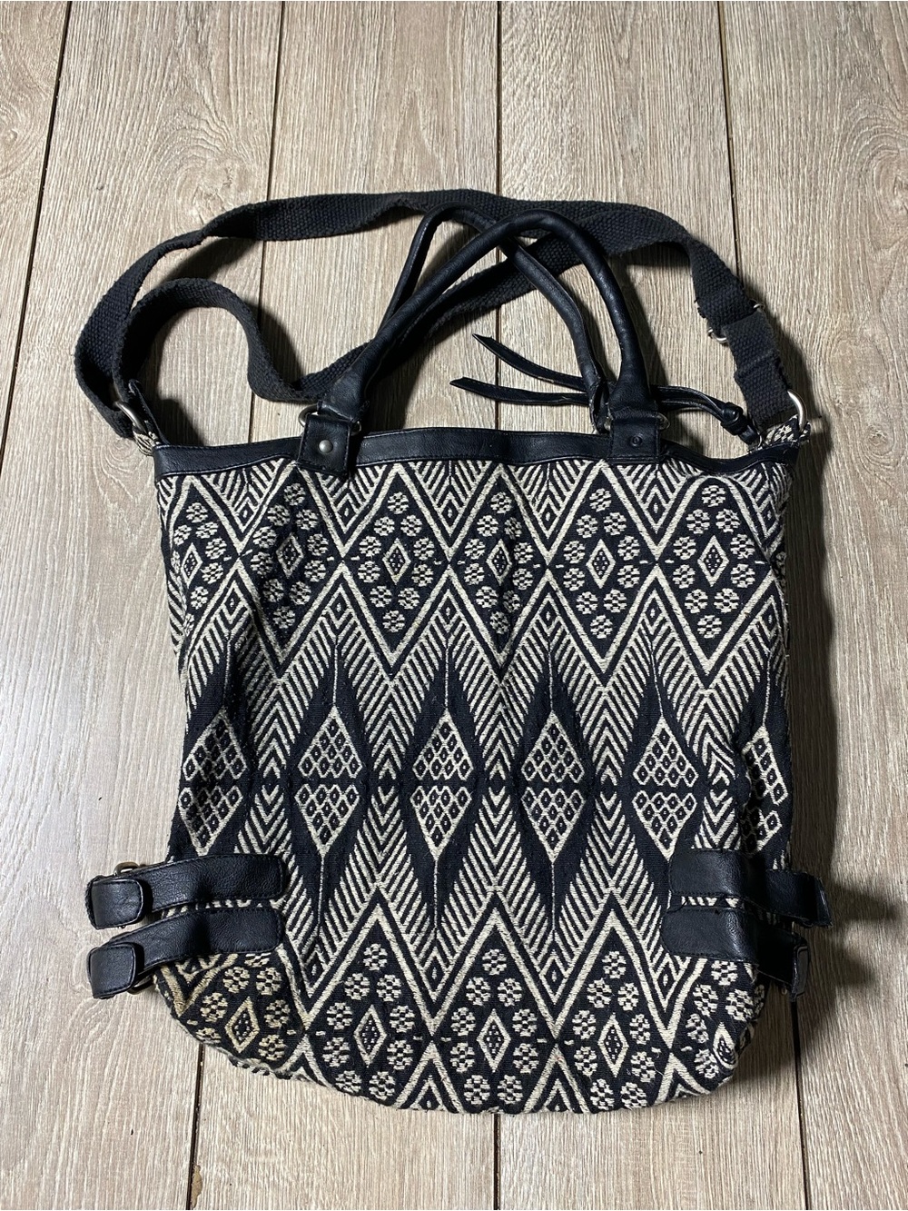 VTG Y2K American Eagle Geometric Tribal Print Canvas Tote Hobo Bag Crossbody